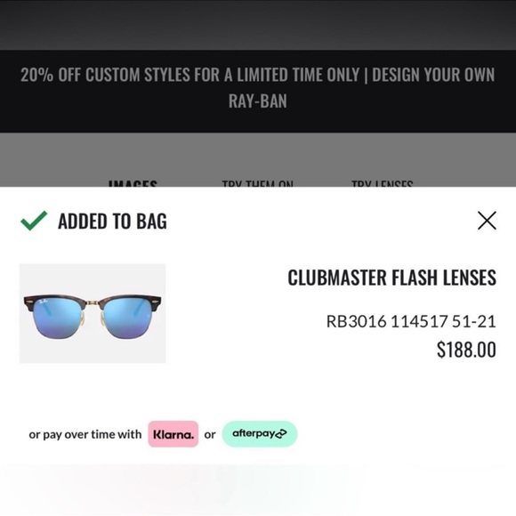 Ray-Ban Clubmaster Flash Sunglasses in Multi with Blue mirrored tinted lenses - Picture 4 of 15